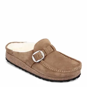 BIRKENSTOCK BUCKLEY SHEARLING NARROW UNISEX SHOES SIZE 8, COLOR: TEA