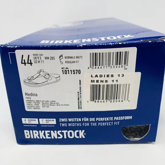Birkenstock Shoes Medina Thong Sandal NEW Size 44 Men's 11 Navy Ladies 13 Unisex