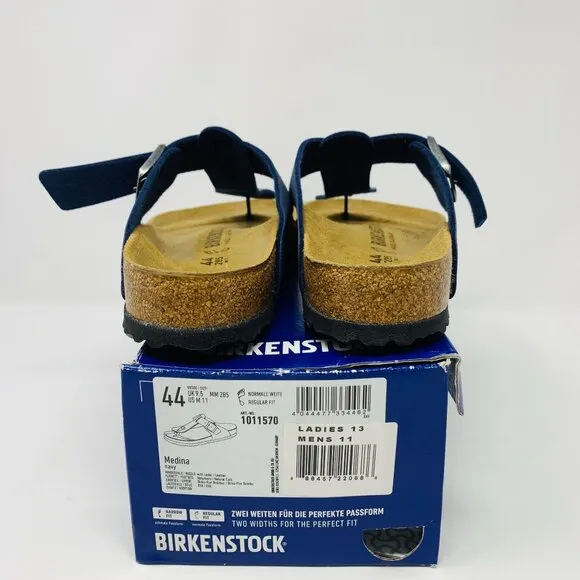 Birkenstock Shoes Medina Thong Sandal NEW Size 44 Men's 11 Navy Ladies 13 Unisex