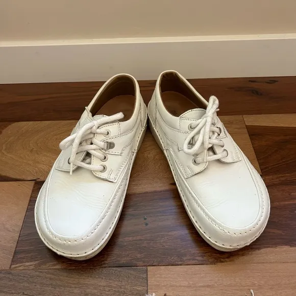 Birkenstock White Leather Lace Up Shoes Mens Size 8 Women’s Size 10