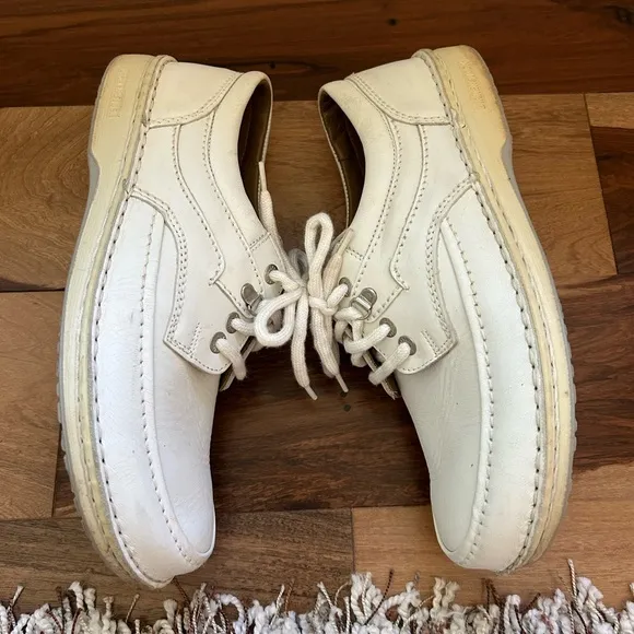 Birkenstock White Leather Lace Up Shoes Mens Size 8 Women’s Size 10