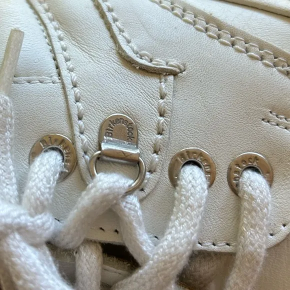 Birkenstock White Leather Lace Up Shoes Mens Size 8 Women’s Size 10