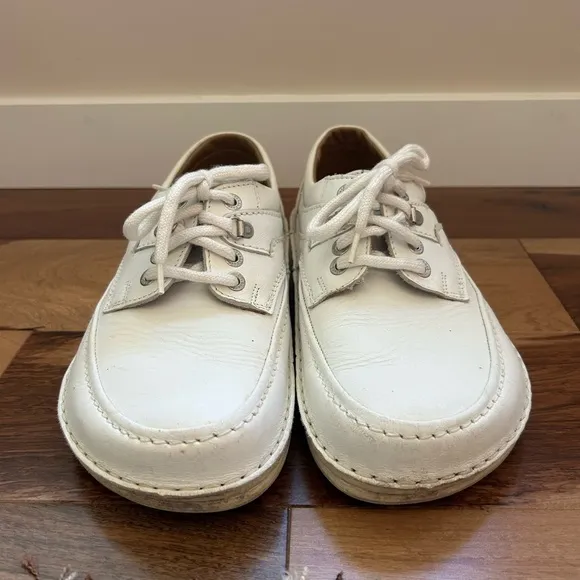 Birkenstock White Leather Lace Up Shoes Mens Size 8 Women’s Size 10
