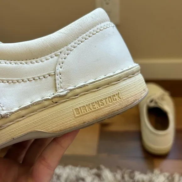 Birkenstock White Leather Lace Up Shoes Mens Size 8 Women’s Size 10