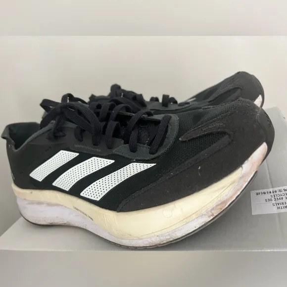 Black &amp; White Adidas Adizero Boston 11 - Size 11.5 Mens