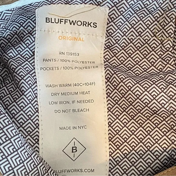 Bluffworks Regular Fit Original Chino Men Pants 35X32 Preppy Made In USA Capsule