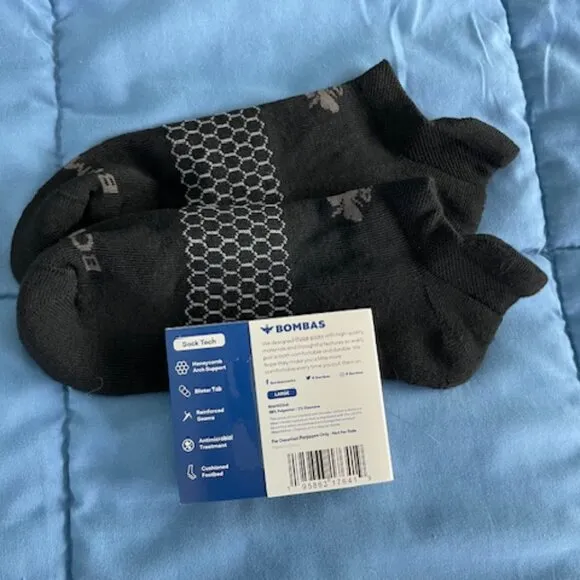 Bombas Socks x 10 pairs BUNDLE Large Ankle Black NEW MENS UNISEX GOTH ATHLETIC