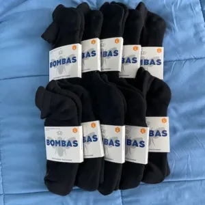 Bombas Socks x 10 pairs BUNDLE Large Ankle Black NEW MENS UNISEX GOTH ATHLETIC