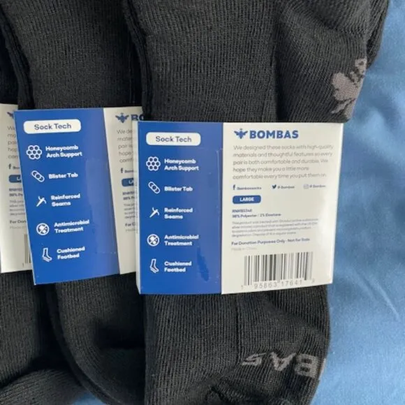 Bombas Socks x 10 pairs BUNDLE Large Ankle Black NEW MENS UNISEX GOTH ATHLETIC
