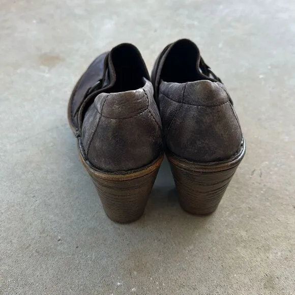 Born Haddon Clog Metallic Bronze Distress Shoes Women’s Size 8.5