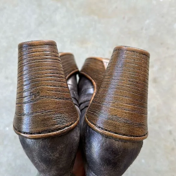 Born Haddon Clog Metallic Bronze Distress Shoes Women’s Size 8.5
