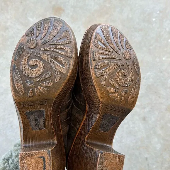 Born Haddon Clog Metallic Bronze Distress Shoes Women’s Size 8.5
