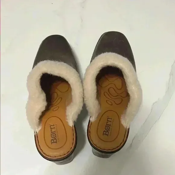 Born Shearling-Lined Leather Shoes
