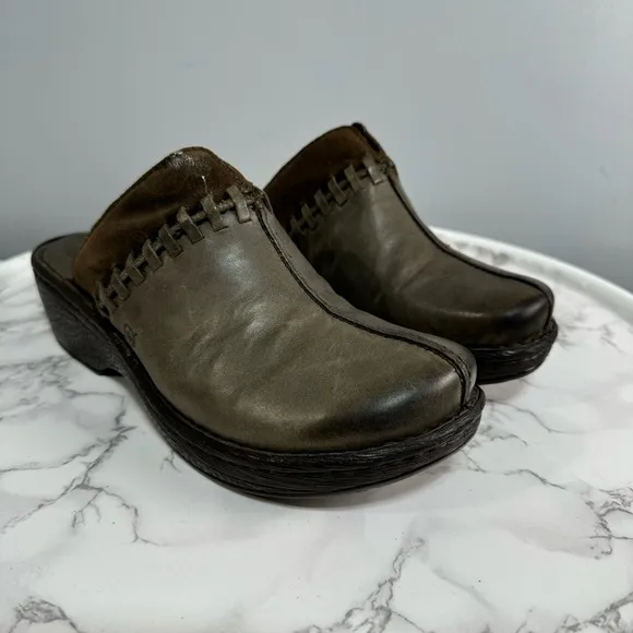 BORN Women’s Leather Clog Shoes sz 8 Handmade NEW # H780