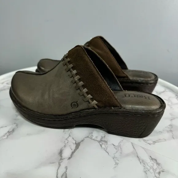 BORN Women’s Leather Clog Shoes sz 8 Handmade NEW # H780