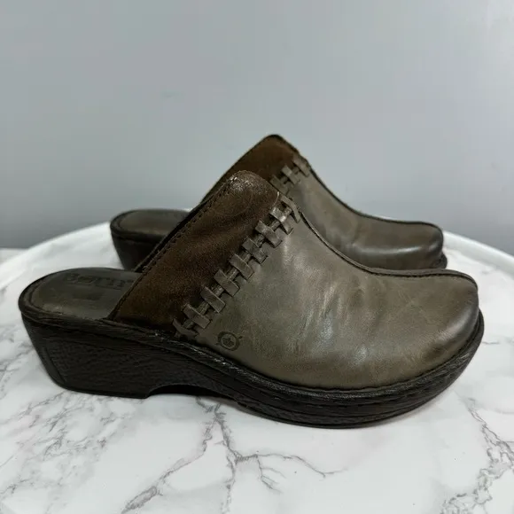 BORN Women’s Leather Clog Shoes sz 8 Handmade NEW # H780