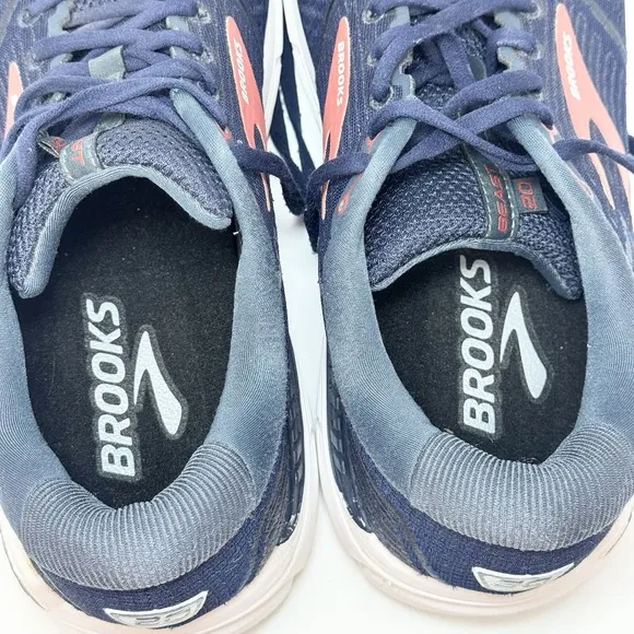 Brooks Beast 20 Mens Size 9.5 EEEE Extra Wide 4E Navy Running Shoes 1103274E480