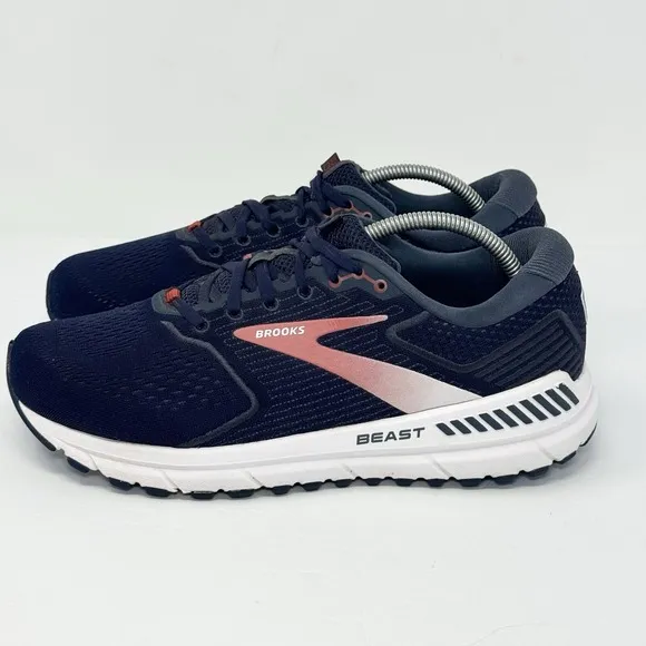 Brooks Beast 20 Mens Size 9.5 EEEE Extra Wide 4E Navy Running Shoes 1103274E480