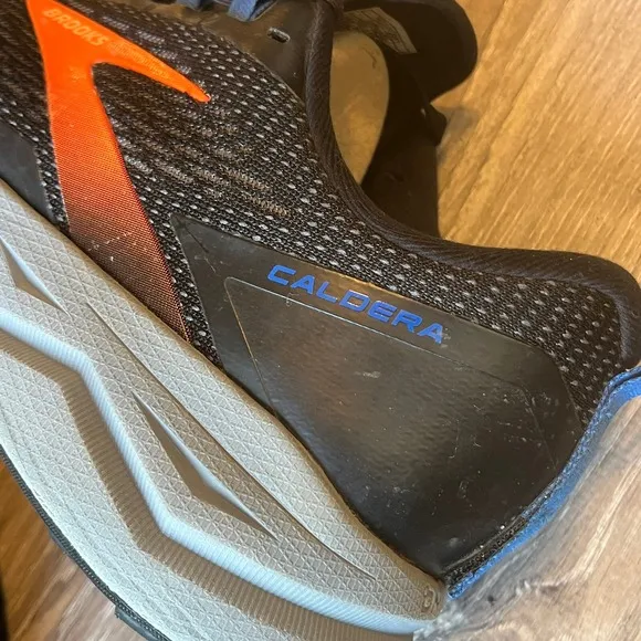Brooks Caldera 5 Trail Running Shoes Black Orange Gray Mens 12.5 UK 11.5 EU 46.5