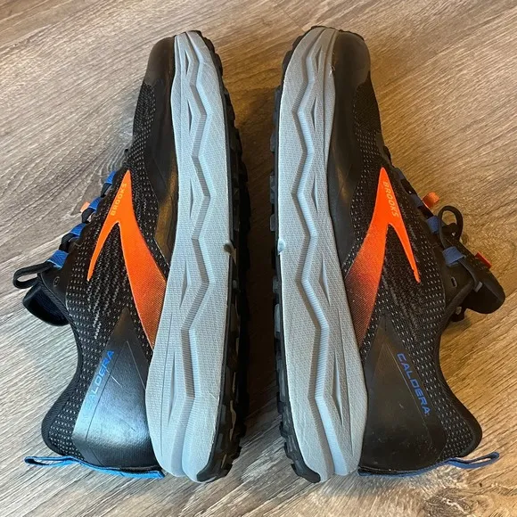 Brooks Caldera 5 Trail Running Shoes Black Orange Gray Mens 12.5 UK 11.5 EU 46.5