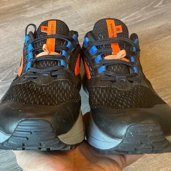 Brooks Caldera 5 Trail Running Shoes Black Orange Gray Mens 12.5 UK 11.5 EU 46.5