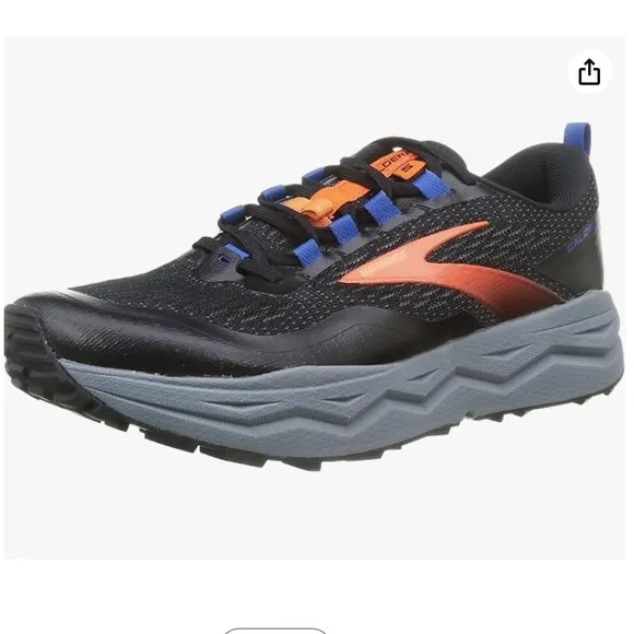 Brooks Caldera 5 Trail Running Shoes Black Orange Gray Mens 12.5 UK 11.5 EU 46.5