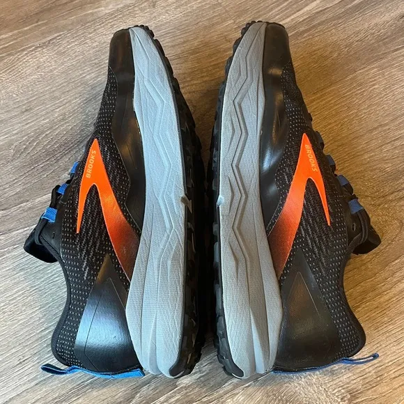 Brooks Caldera 5 Trail Running Shoes Black Orange Gray Mens 12.5 UK 11.5 EU 46.5