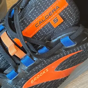 Brooks Caldera 5 Trail Running Shoes Black Orange Gray Mens 12.5 UK 11.5 EU 46.5