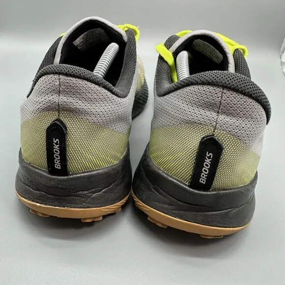 Brooks Catamount Men's Size 11.5 Trail Running Gray Yellow Laces Athletic Shoes
