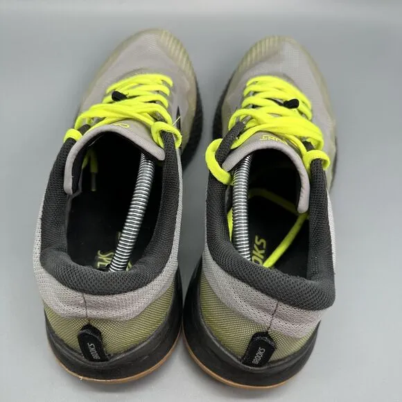 Brooks Catamount Men's Size 11.5 Trail Running Gray Yellow Laces Athletic Shoes