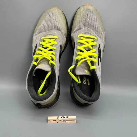 Brooks Catamount Men's Size 11.5 Trail Running Gray Yellow Laces Athletic Shoes
