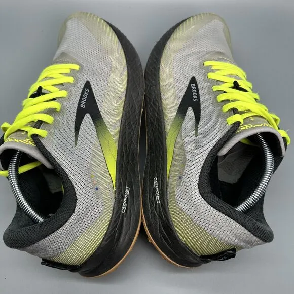 Brooks Catamount Men's Size 11.5 Trail Running Gray Yellow Laces Athletic Shoes
