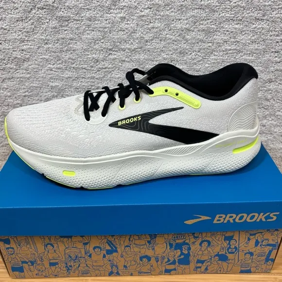 Brooks Ghost Max Men's Running Shoes, Grey/Black Sharp Green NEW, Size 10