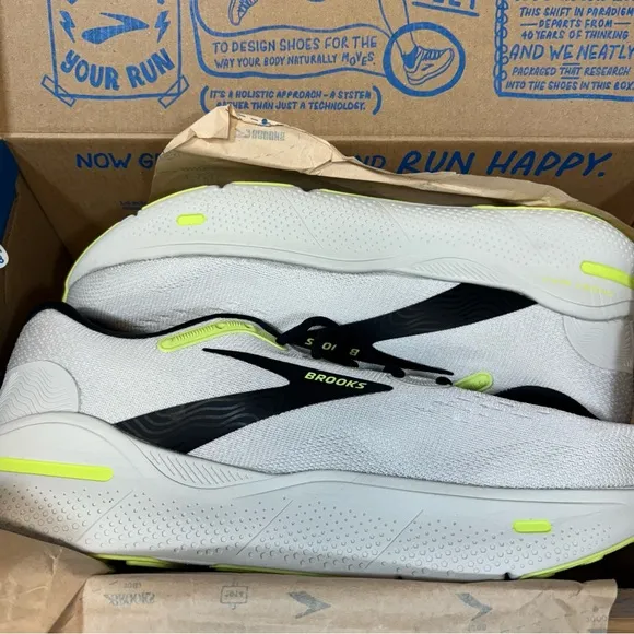 Brooks Ghost Max Men's Running Shoes, Grey/Black Sharp Green NEW, Size 10