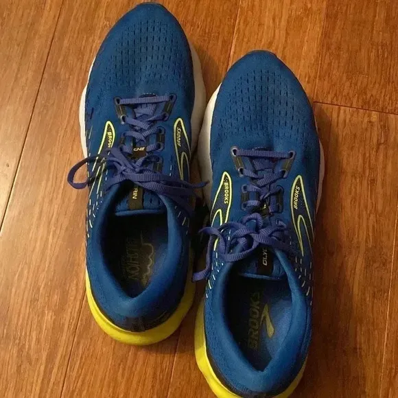 Brooks glycerin 20 men’s shoes - size 12.5- bright blue w yellow accent