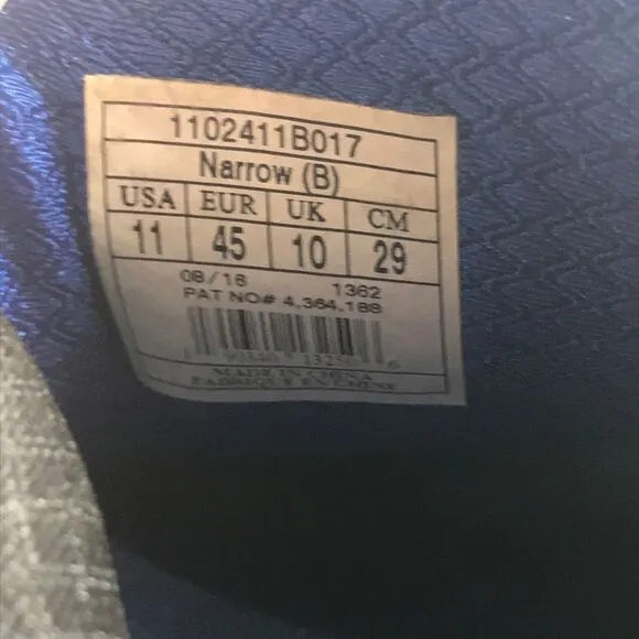 Brooks GTS 17 Silver/Blue Running Shoes 1102411B017 Men’s Size 11 B Narrow