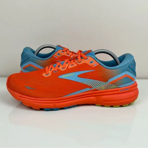 Brooks Men’s Size 10.0 D Ghost 15 Orange &amp; Blue Athletic Running Shoes