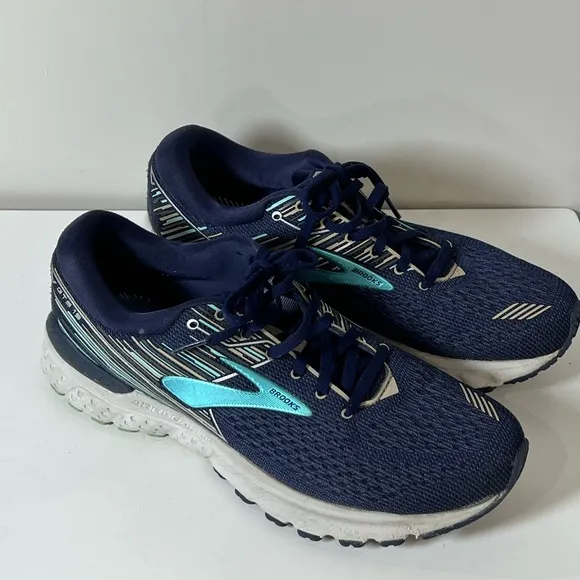 Brooks Sz. 11 GTS19 Adrenaline Navy Mesh Knit Lightweight Athletic Running Shoe