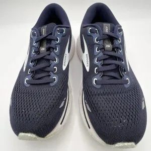 Brooks Women’s Ghost 15 Sneakers Size 8.5 B Peacoat White Running Shoes Navy