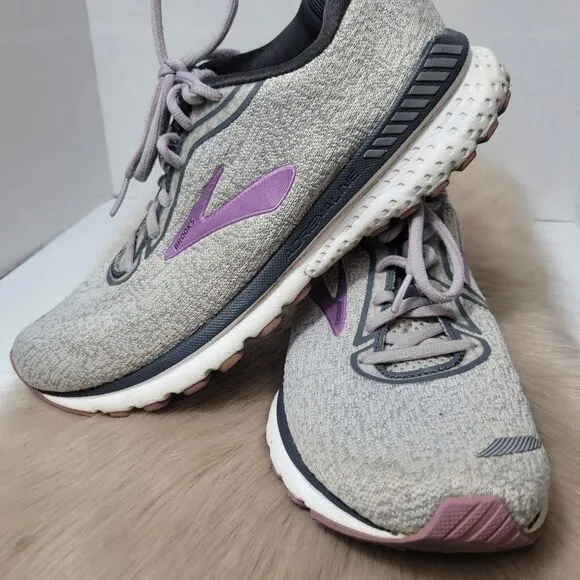 Brooks Adrenaline GTS 20,1202961B030 Women’s Gray Purple Running Shoes Size 9.5