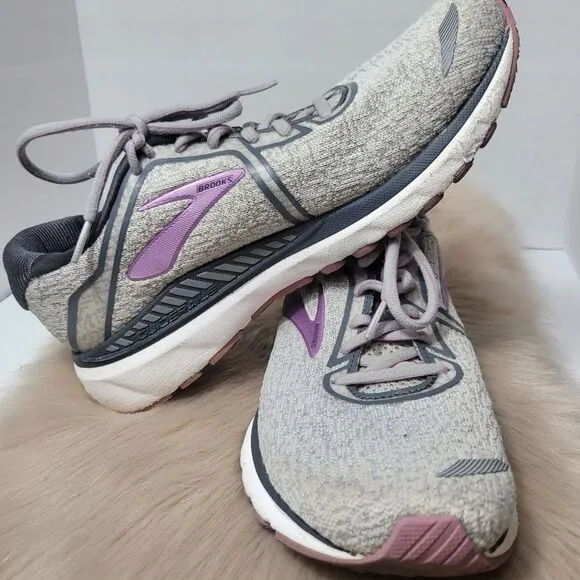 Brooks Adrenaline GTS 20,1202961B030 Women’s Gray Purple Running Shoes Size 9.5