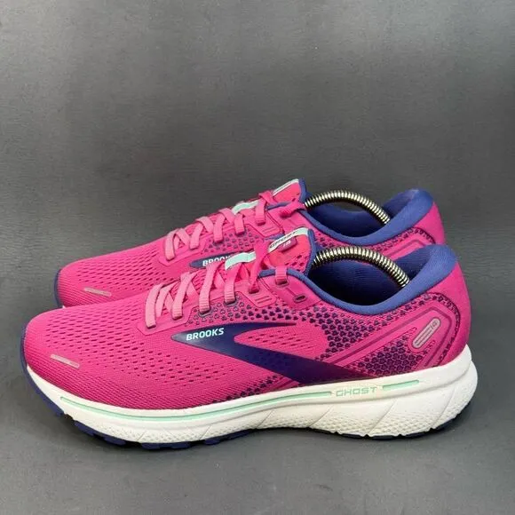 Brooks Ghost 14 athletic sneaker Running Shoes Fuschia/Navy women’s 10