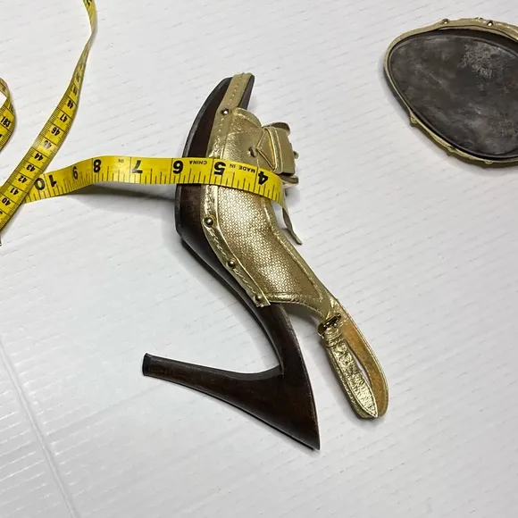 Burberry Gold Slingback Heels