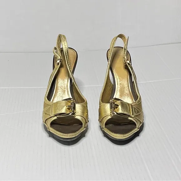 Burberry Gold Slingback Heels