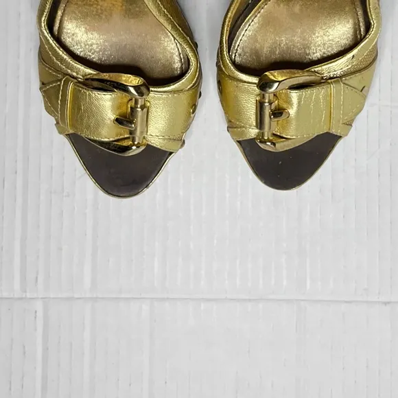 Burberry Gold Slingback Heels