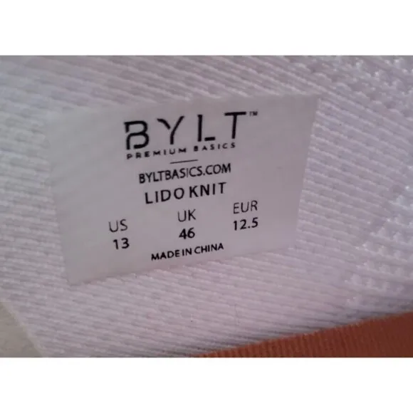 BYLT Men's Lido Knit Shoes White Sneakers Men's Size 13 Casual Classic