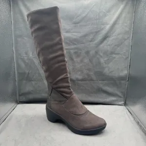 Bzees Wishlist Tall Boots‎ Women’s Size 9W Grey Side Zip Stretch Microfiber