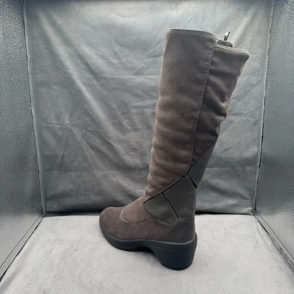 Bzees Wishlist Tall Boots‎ Women’s Size 9W Grey Side Zip Stretch Microfiber