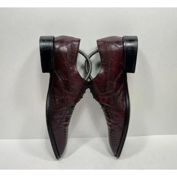 Cactoberia Gasesuan Genuine Tejus Lizard Red Derby Shoes Men’s Size 9.5 US