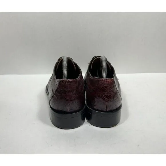 Cactoberia Gasesuan Genuine Tejus Lizard Red Derby Shoes Men’s Size 9.5 US